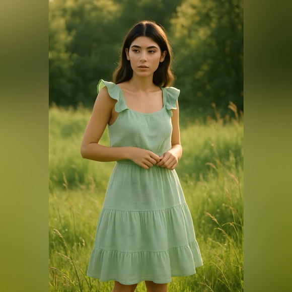The Unbranded Brand Dresses & Skirts - Elegant Green Sleeveless Top and Skirt